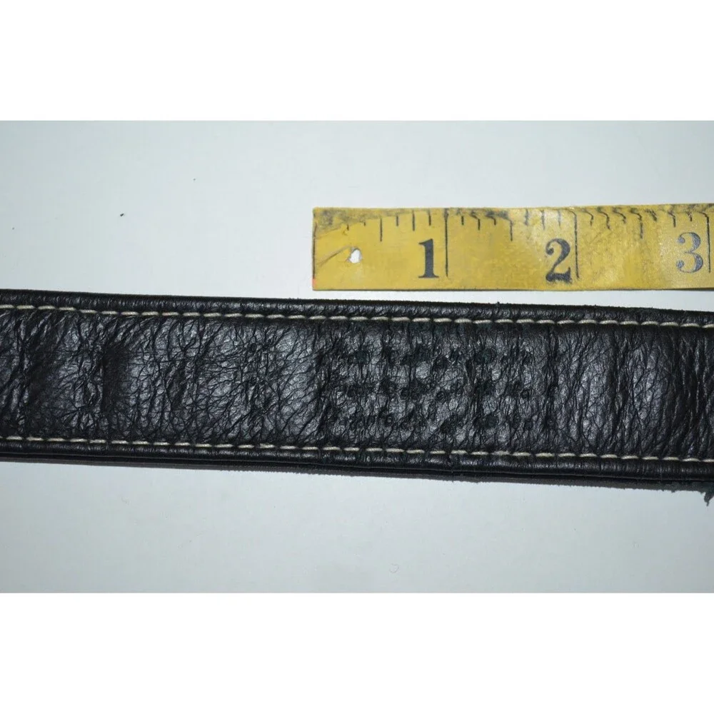 Rare VTG Iliac Golf Soft Black Leather Belt  USA Made Unbranded Gripper Buckle